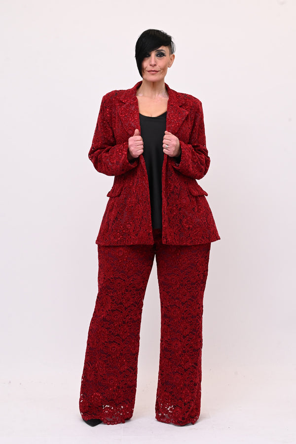 Tailleur pizzo - Rosso