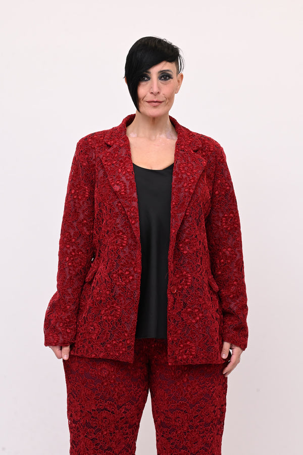 Tailleur pizzo - Rosso