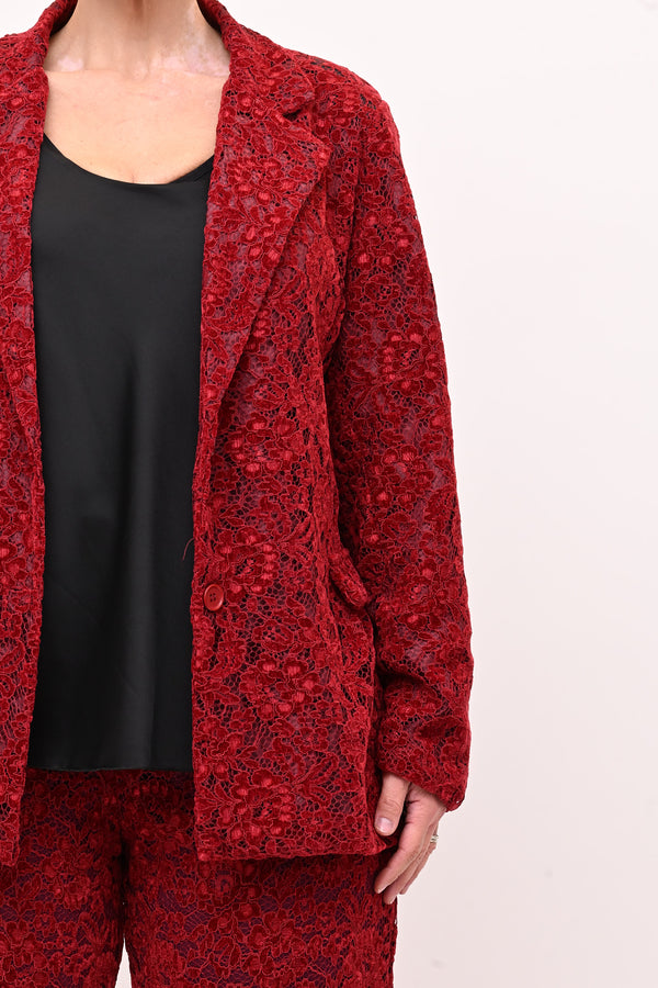 Tailleur pizzo - Rosso