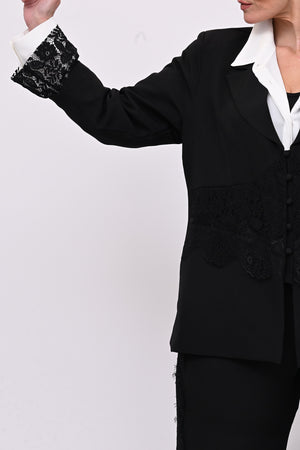 Tailleur inserto pizzo - Nero