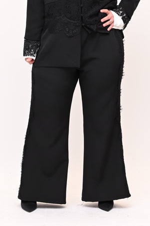 Tailleur inserto pizzo - Nero