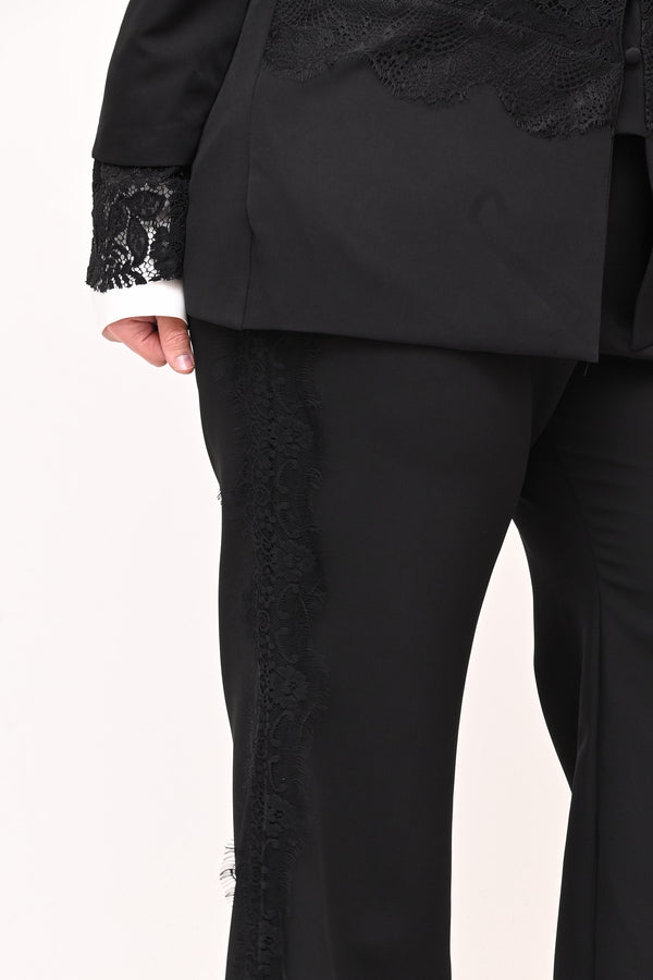 Tailleur inserto pizzo - Nero