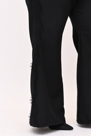 Tailleur inserto pizzo - Nero