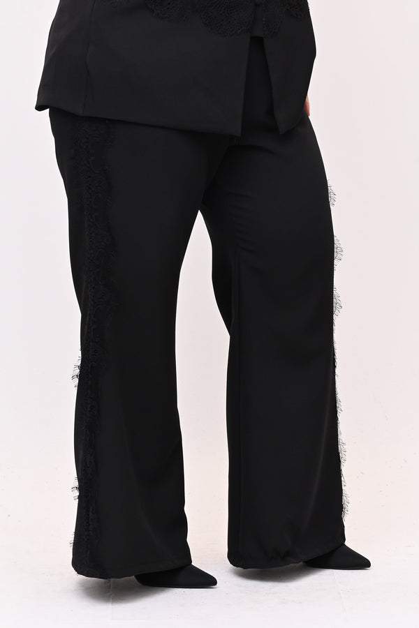 Tailleur inserto pizzo - Nero