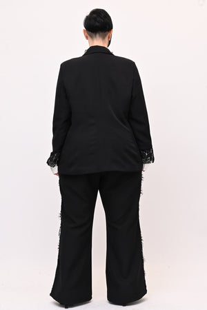 Tailleur inserto pizzo - Nero