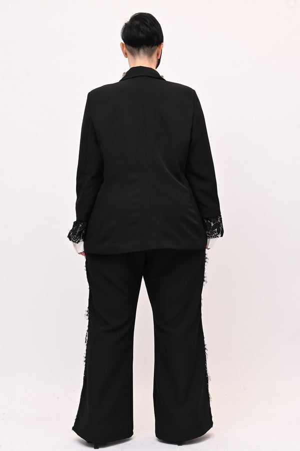 Tailleur inserto pizzo - Nero