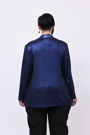 Giacca lurex bottone - Blu notte