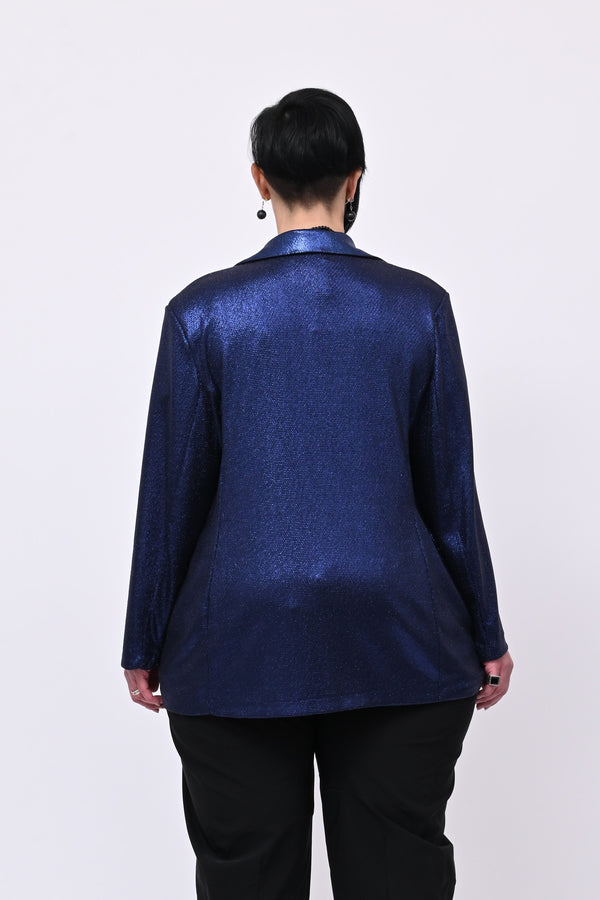 Giacca lurex bottone - Blu notte