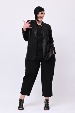 Giacca lurex bottone - Nero