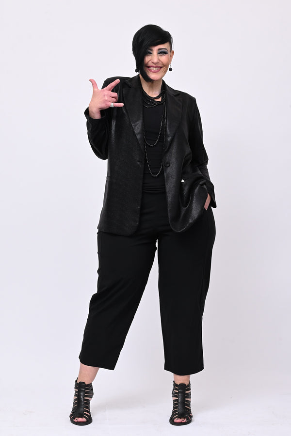 Giacca lurex bottone - Nero