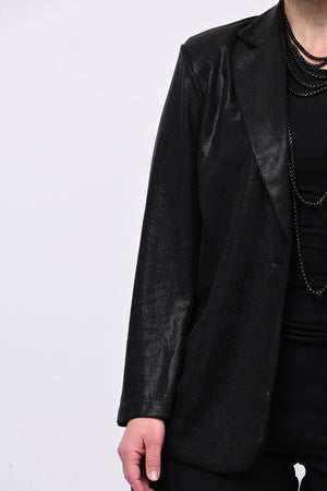Giacca lurex bottone - Nero