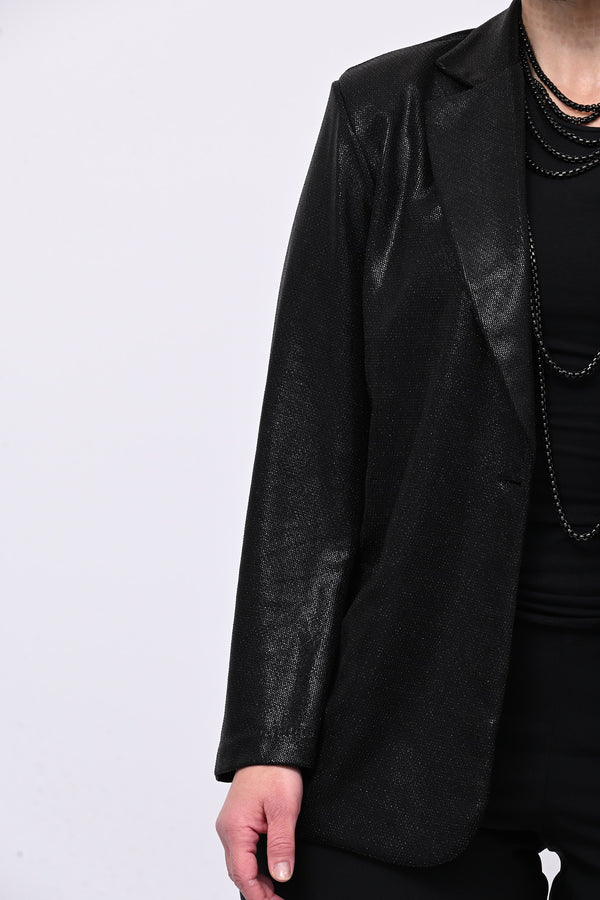 Giacca lurex bottone - Nero