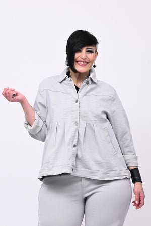 Giacca peplum lavata - Ghiaccio