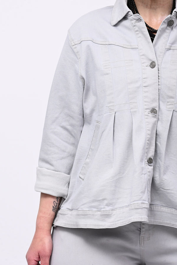 Giacca peplum lavata - Ghiaccio