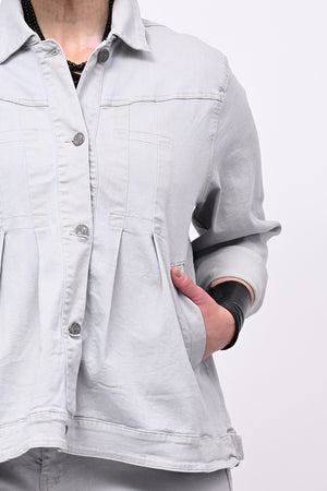 Giacca peplum lavata - Ghiaccio