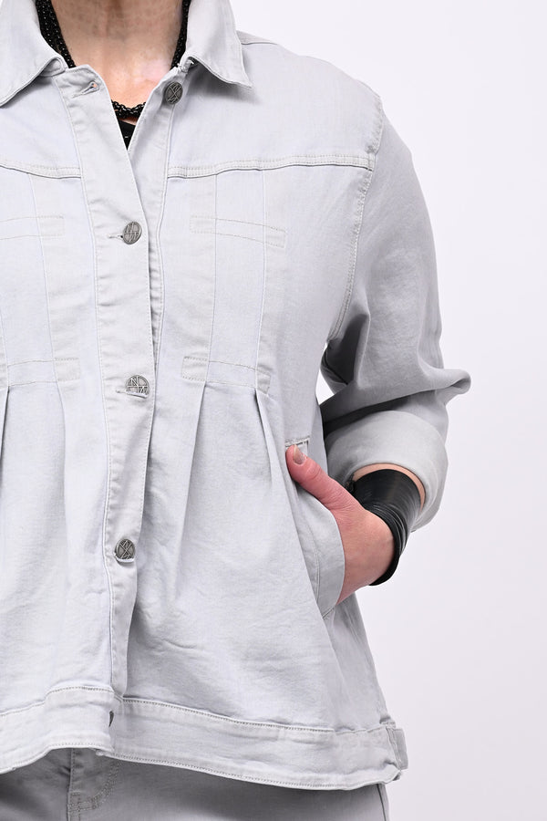 Giacca peplum lavata - Ghiaccio
