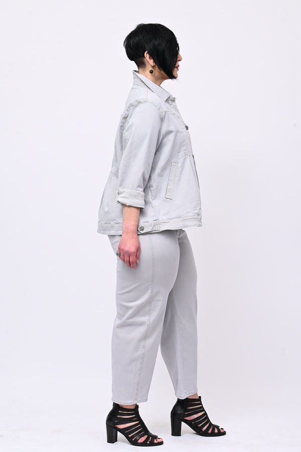 Giacca peplum lavata - Ghiaccio