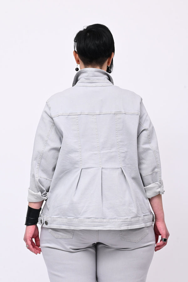 Giacca peplum lavata - Ghiaccio