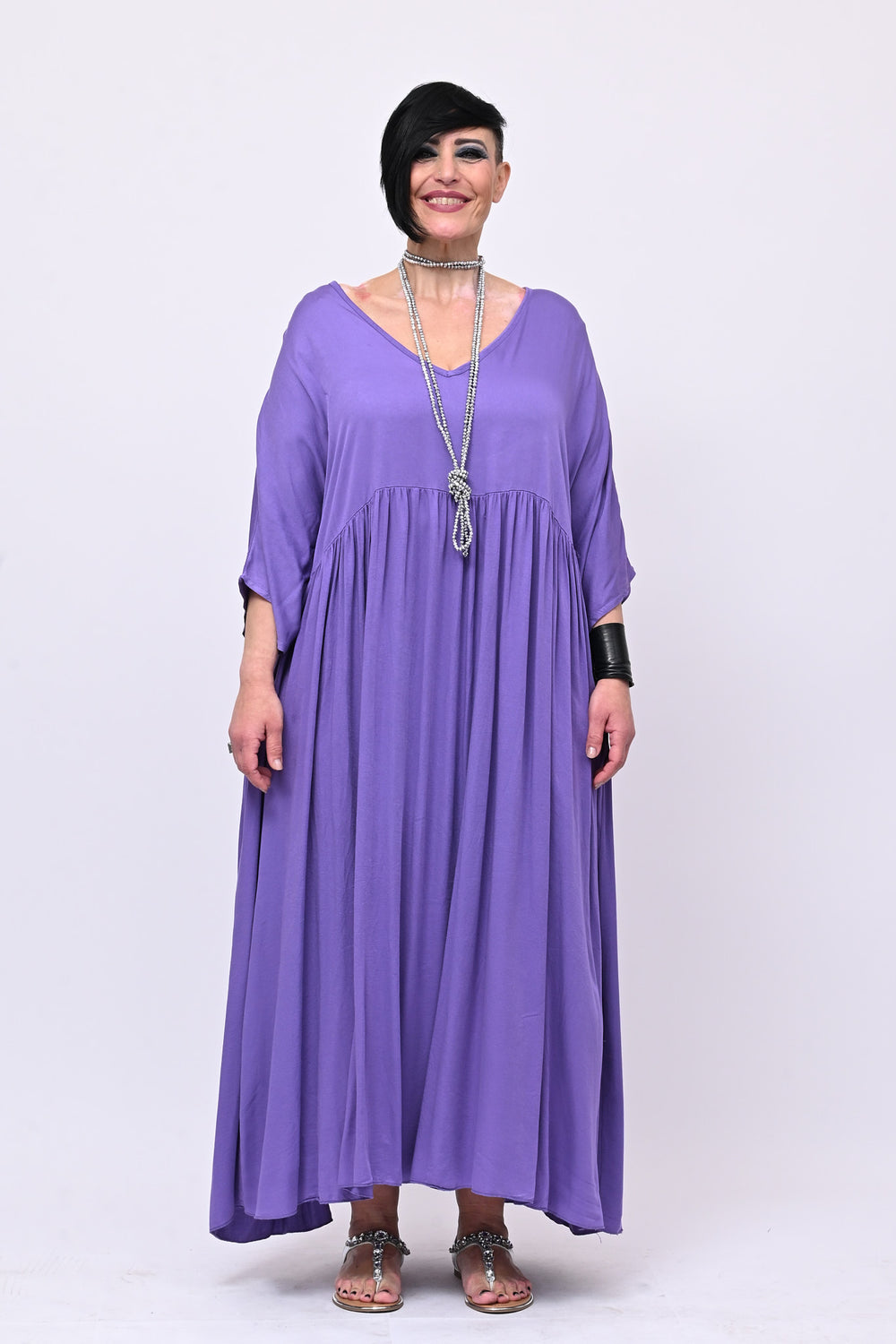 Abito viscosa laccetto - Viola