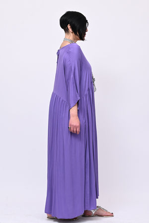 Abito viscosa laccetto - Viola