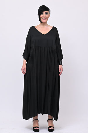 Abito viscosa laccetto - Nero