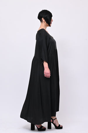Abito viscosa laccetto - Nero