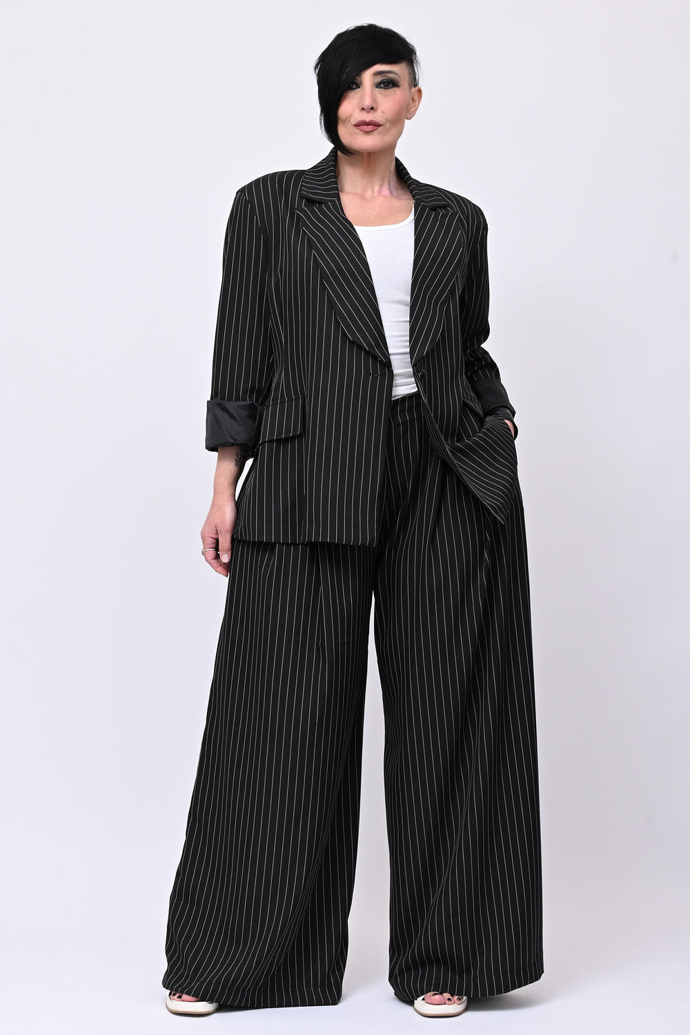 Tailleur gessato uomo - Nero
