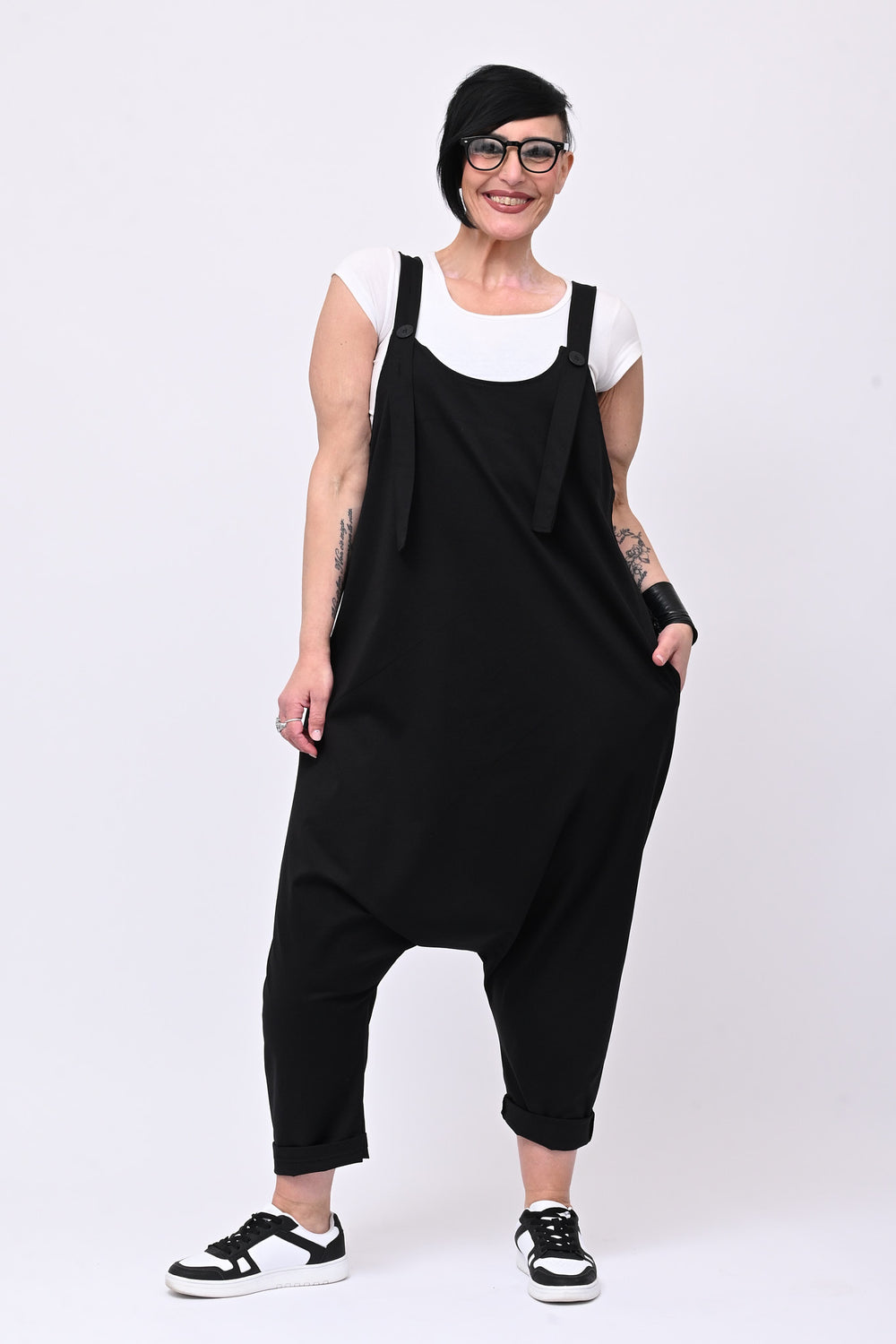 Salopette cavallo basso - Nero