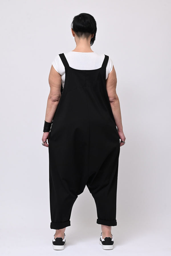 Salopette cavallo basso - Nero