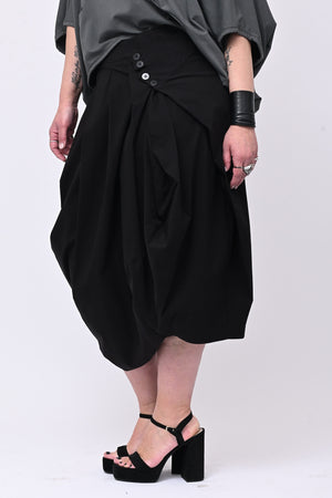 Gonna bottoni pinces - Nero