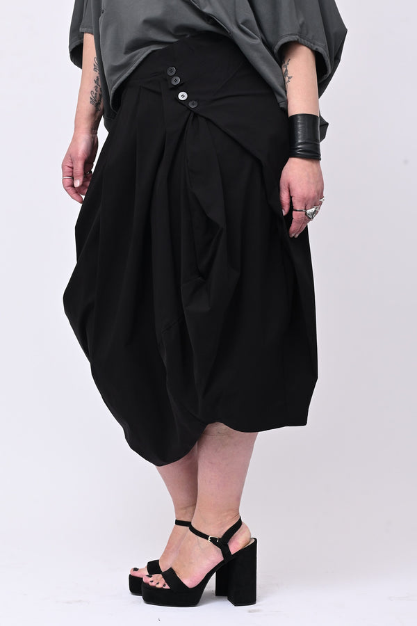 Gonna bottoni pinces - Nero