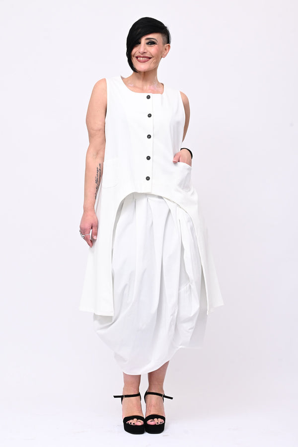 Gilet stondato spacco - Bianco