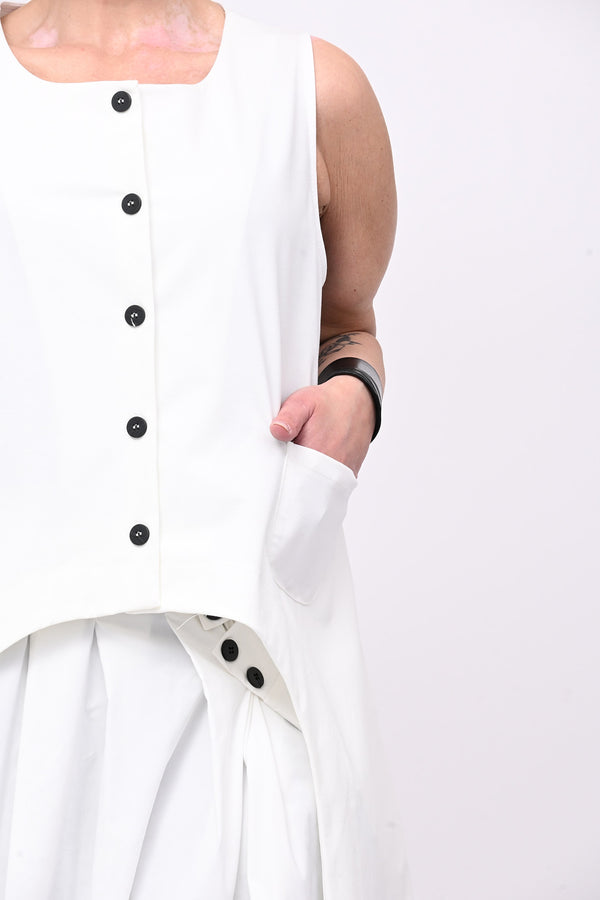 Gilet stondato spacco - Bianco