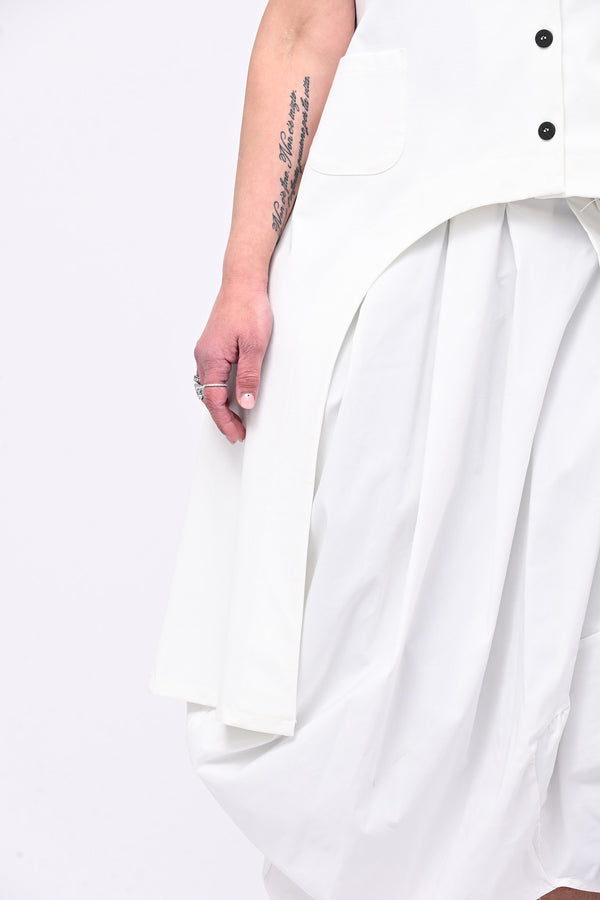 Gilet stondato spacco - Bianco