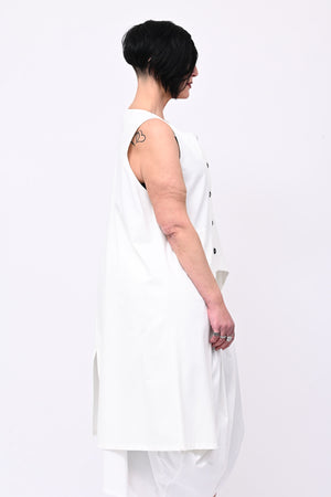 Gilet stondato spacco - Bianco