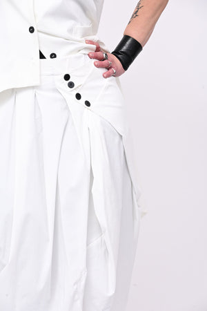 Gonna bottoni pinces - Bianco