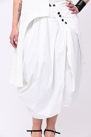 Gonna bottoni pinces - Bianco