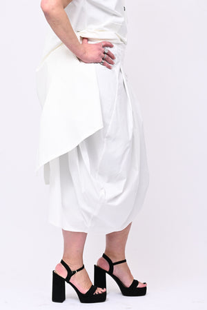 Gonna bottoni pinces - Bianco