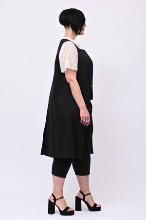 Gilet stondato spacco - Nero
