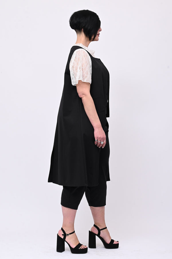 Gilet stondato spacco - Nero