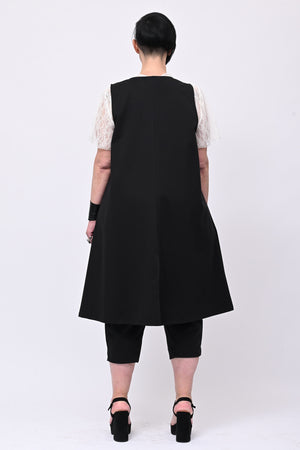 Gilet stondato spacco - Nero