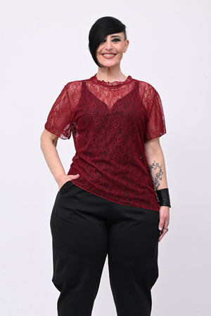 Maglia pizzo colletto - India