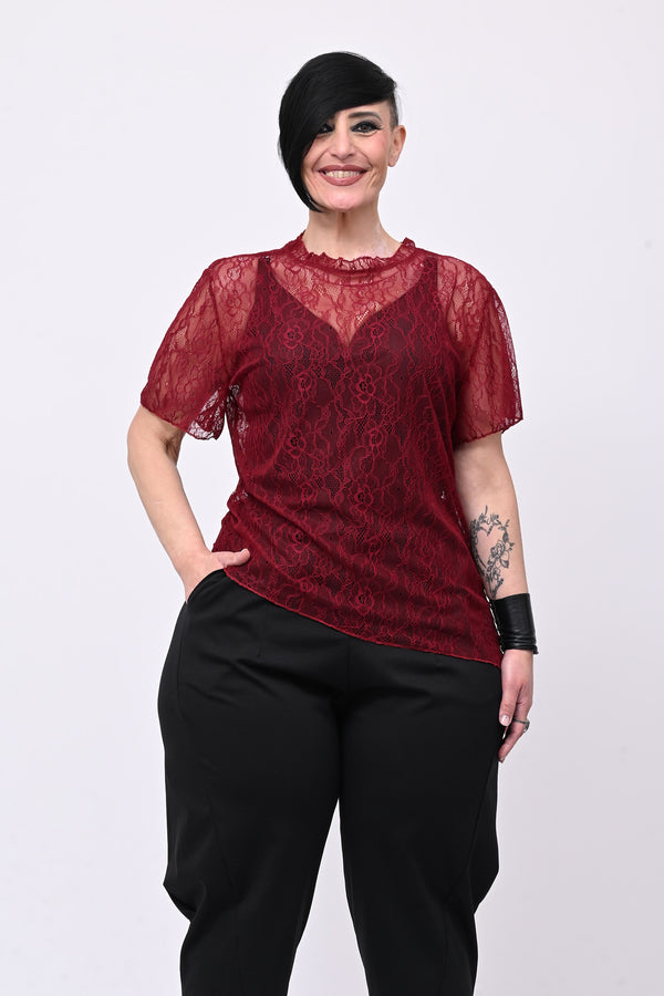 Maglia pizzo colletto - India