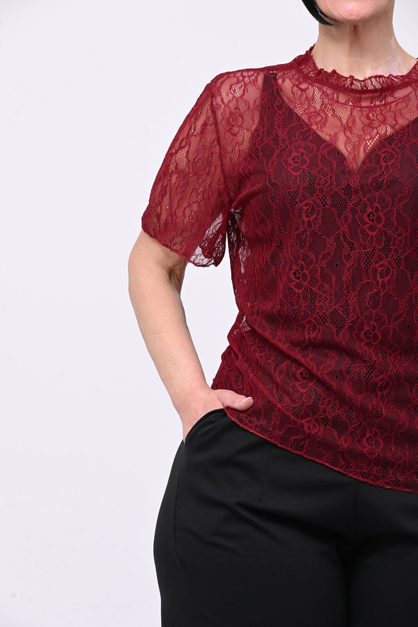 Maglia pizzo colletto - India