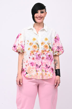 Camicia Sangallo dipinta - Fuxia