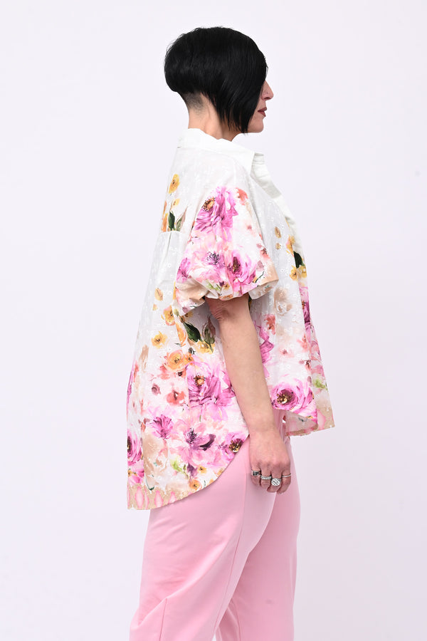 Camicia Sangallo dipinta - Fuxia