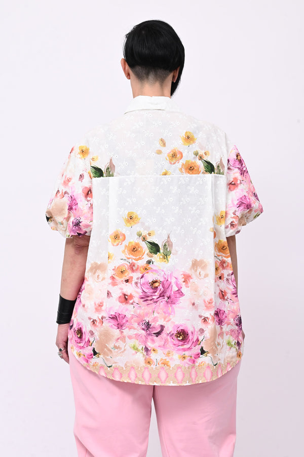 Camicia Sangallo dipinta - Fuxia