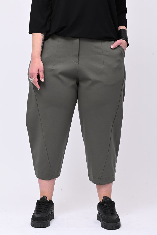 Pantacrop cuciture - Verde militare