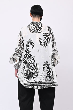 Camicia sangallo Santorini - Nero