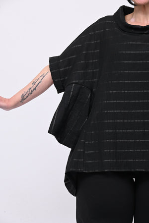 Maglia garzata righe - Nero